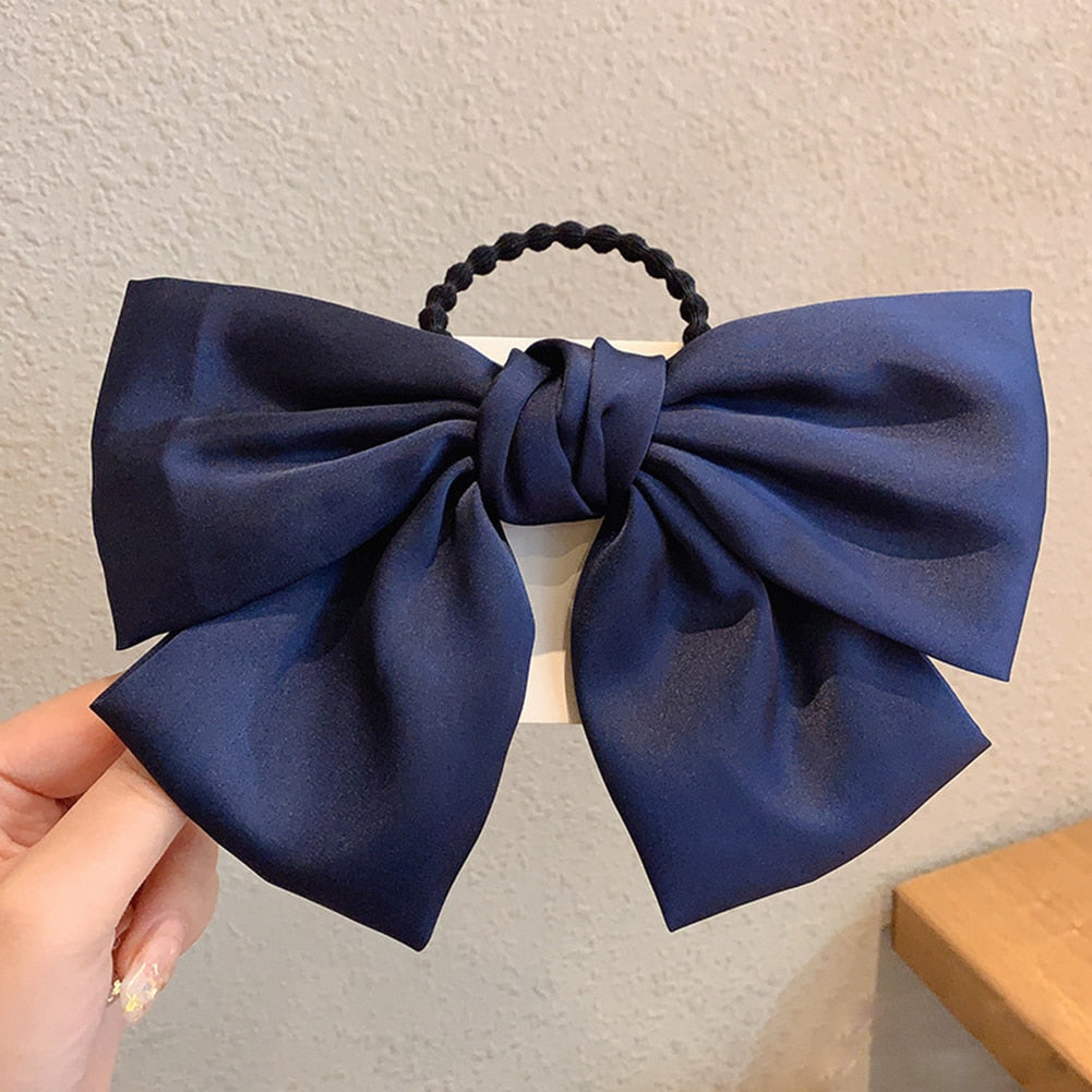 Korean Fashion Hair Bow For Women Black Ribbon Bow tie Hairpin Elegant Ladies Hairgrips Headwear Hair Accessories Hair Clips