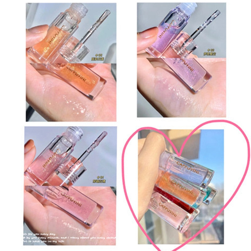 3/1 Pcs Crystal Jelly Lip Gloss Shiny Clear Mirror Moisturizing Glitter Liquid Lipstick Lips Oil Tint Care Makeup Wholesale