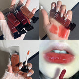 Mirror Lip Gloss High Gloss Moisturizing Sexy Red Lip Tint Lipstick Makeup Longlasting Non-stick Cup Water Lip Glaze Beauty