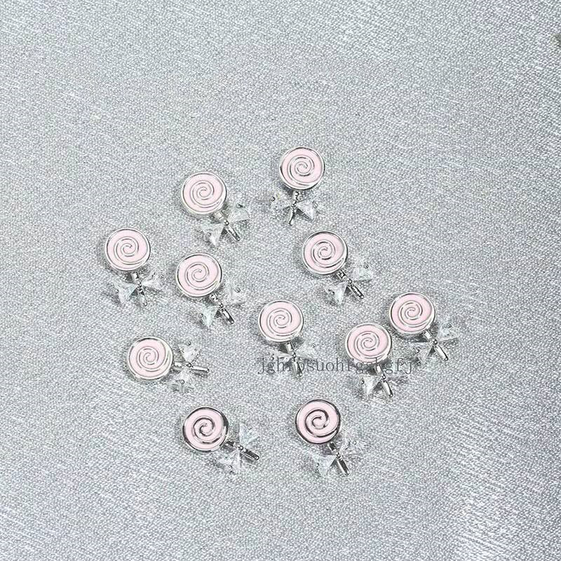 Zircon Lollipop Shape Nail Charm,20PC Luxury Cute Lolly Inlaid Zircon+Alloy Crystal Decoration 8.5*13mm  For NAILS DIY Accessory