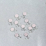 Zircon Lollipop Shape Nail Charm,20PC Luxury Cute Lolly Inlaid Zircon+Alloy Crystal Decoration 8.5*13mm  For NAILS DIY Accessory