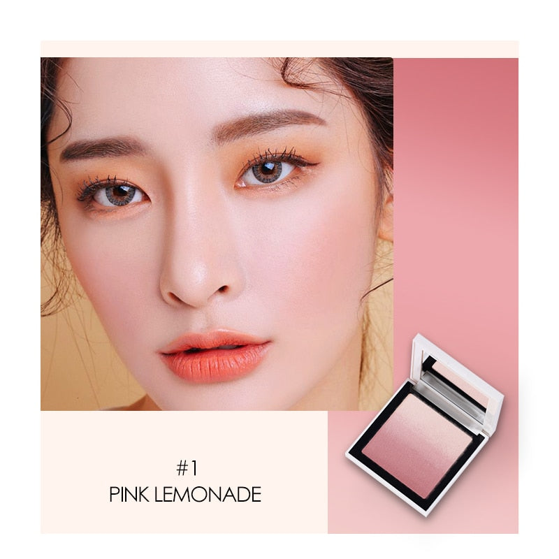 Oklulu Blush Palette Waterproof Lasting Glitter Face Rouge Powder Natural Peach Blusher Women Cosmetics Rouge Powder