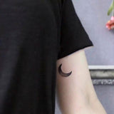 Waterproof Temporary Tattoo Sticker Black Gradient Crescent Design Body Art Fake Tattoo Flash Tattoo Arm Female Male