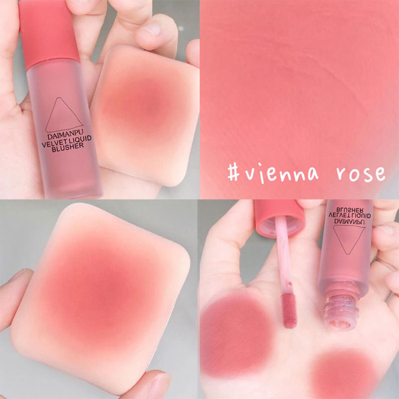 Cute Velvet Liquid Blush Matte Natural Cream Blusher Lasting Cheek Tint Orange Peach Blush Korean Makeup Maquillaje Wholesale