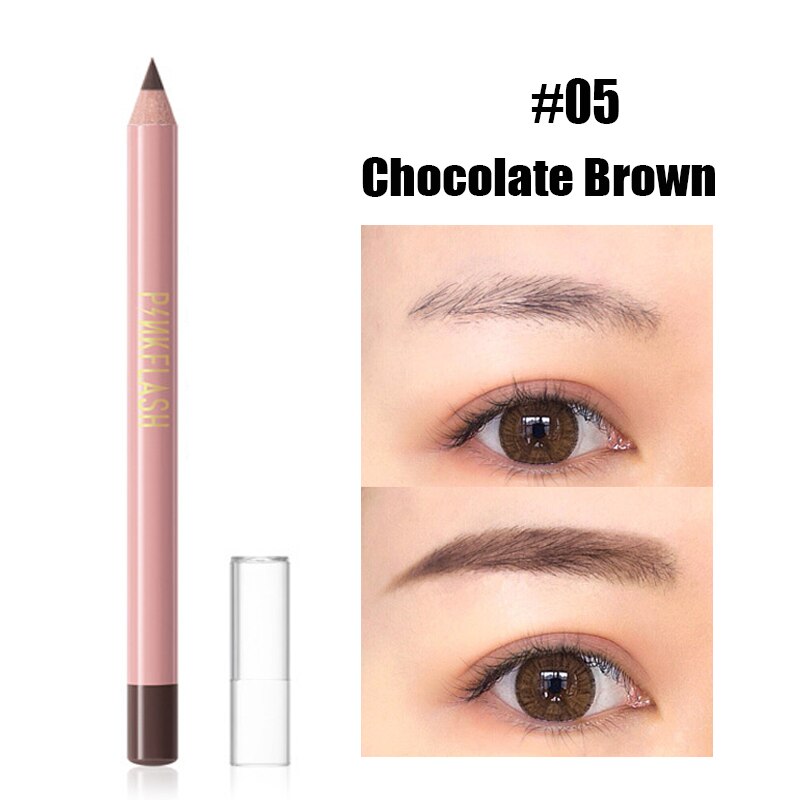 Waterproof Eyebrow Cream Pen with Brush Lasting Not Smudge Lying Silkworm Eyeliner Brown Grey Eyebrow Pencil Makeup Cosmetics