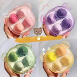 4pcs/box Fashion Make Up Mixer Cosmetic Puff Makeup Sponge Foundation Powder Sponge Beauty Tool Makeup Tool Accessories Boxed