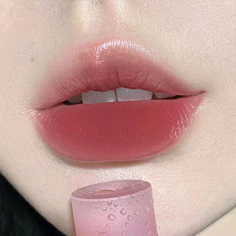 Long-lasting Velvet Lip Glaze Pigment Transparent Ice Cube Matte Lipstick Non-Stick Cup Waterproof Sexy Lip Gloss Wholesale