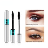 2 In 1 Double-ends 4D Silk Fiber Eyelash Mascara Quick Dry Waterproof Thick Curling Rimel Maquiagem Silver Tube Eyelas