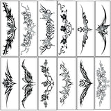 Disposable Fake Tattoo 18 Pcs/set Women Sexy Waist And Abdomen Long Totem Waterproof Tattoo Stickers