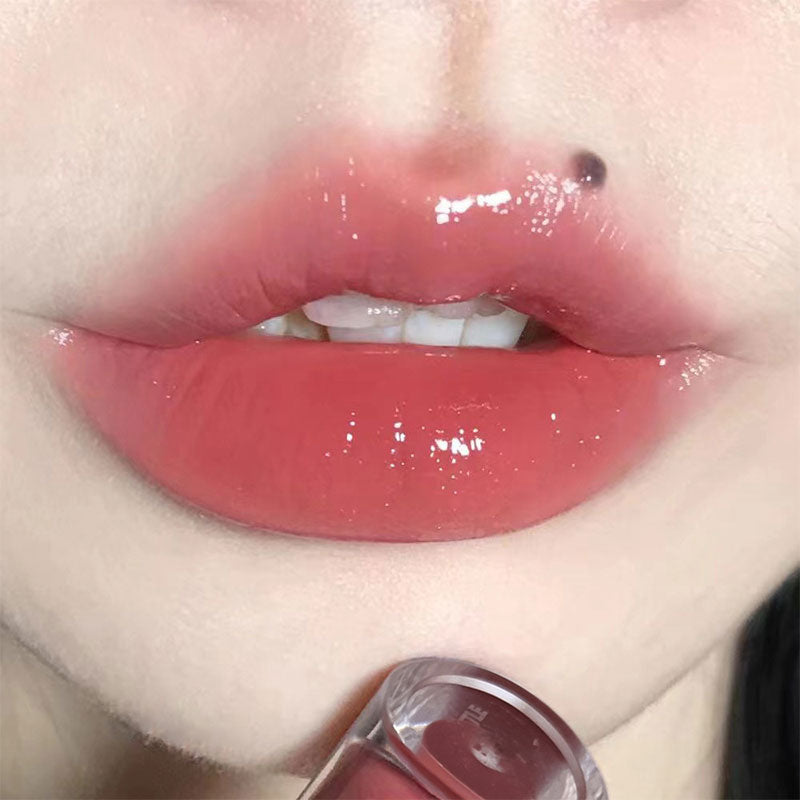 Pink Clear Mirror Water Lip Gloss Lip Glaze Transparent Waterproof Glossy Liquid Lipstick Red Lip Tint Makeup Korean Wholesale