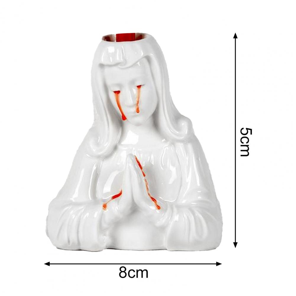 Resin Creative Crying Mary Candle Holder Artistic Candlestick Polished Organizer Figurines Columnar Candles Stand Party Supplies