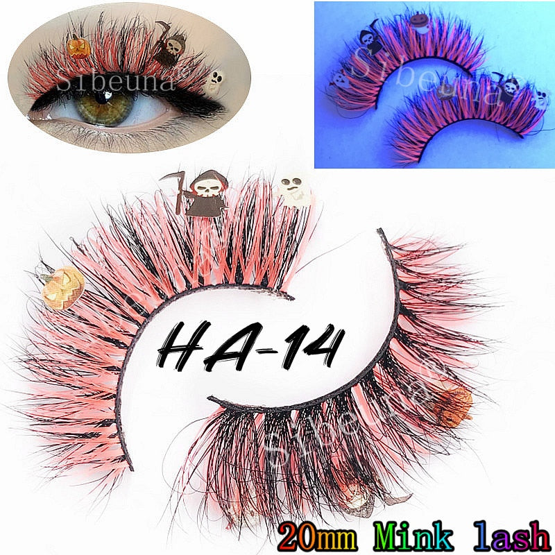 Oklulu  NEW Glitter Color Diamond 3D Artistic Curl Fake Eyelashe Reusable Volume Lashes Extension MakeUp Tool For Halloween DIY Party