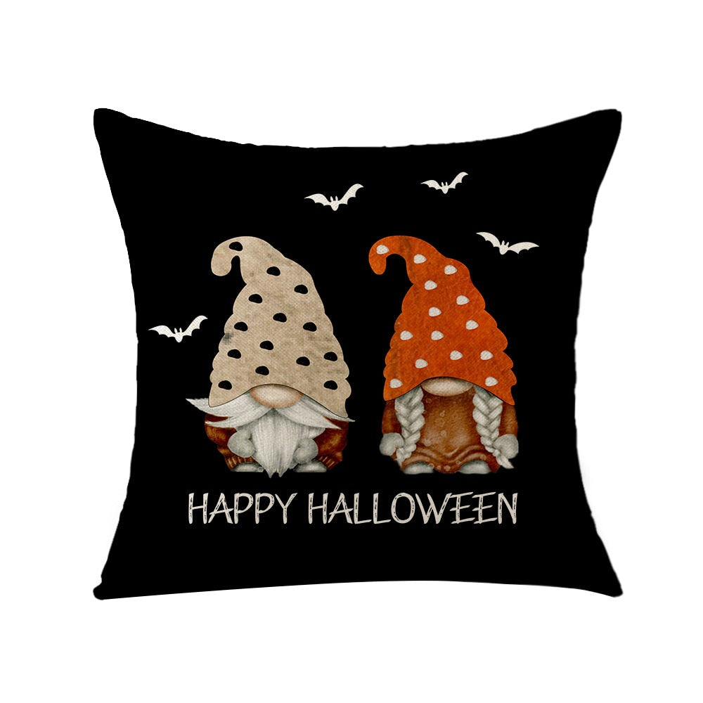 2022 New Linen Halloween Fall Cushion Cover 18Inch Trick or Treat Farmhouse Cat Witch Home Throw Pillow Covers for Couch Decor