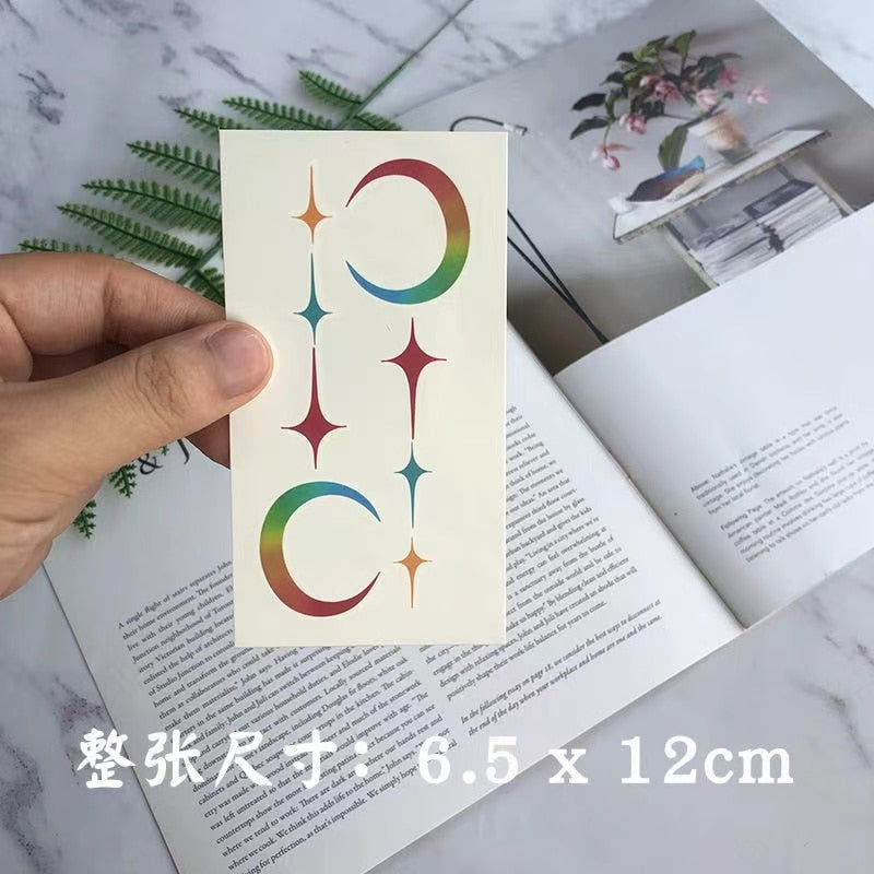 Waterproof Temporary Tattoo Sticker Black Gradient Crescent Design Body Art Fake Tattoo Flash Tattoo Arm Female Male