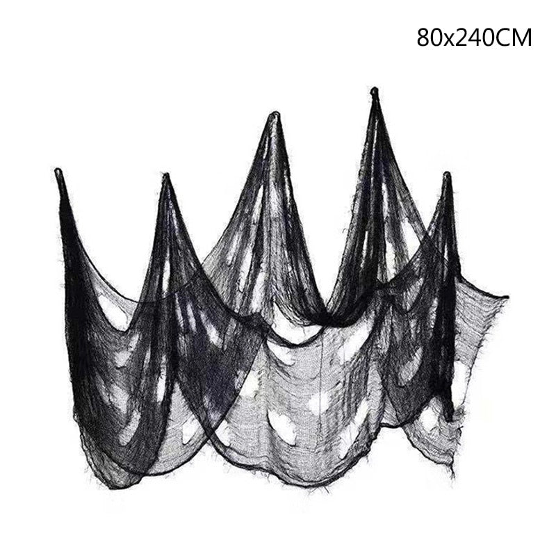 White Stretchy Cobweb Artificial Spider Web Halloween Decoration Scary Party Scene Props Horror House Home Decora Accessories