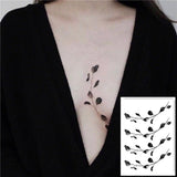 Waterproof Temporary Tattoo Sticker Black White Vines Design Body Art Fake Tattoo Flash Tattoo Chest Female