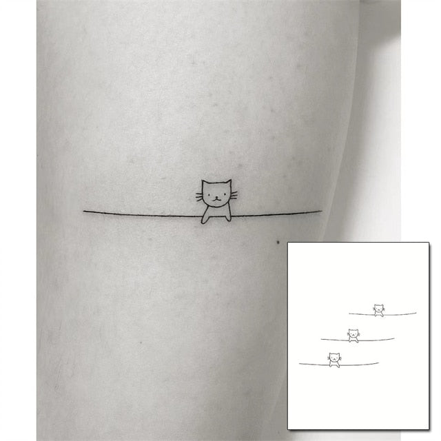 Cute Black Bear Design Waterproof Temporary Tattoo Ladies Men Body Art Fake Tattoo Sticker