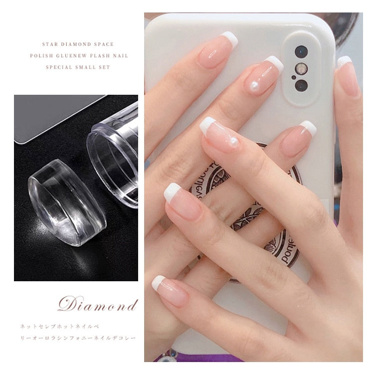 Transparent Nail Stamper with Scraper 2pcs Jelly Silicone Stamp for French Nails Manicuring Kits Nail Art Stamping Tool Set