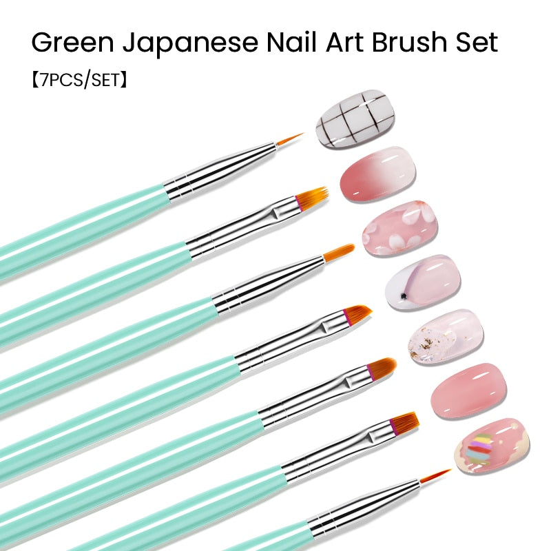 5/7pcs Nail Art Brush Kit Manicure Tool Gel Nail Polish Builder Liquid Powder Carving Gel Brush Nail Design Painting Pen