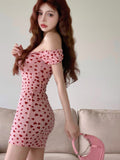 Bow Design Heart-print Summer Dress