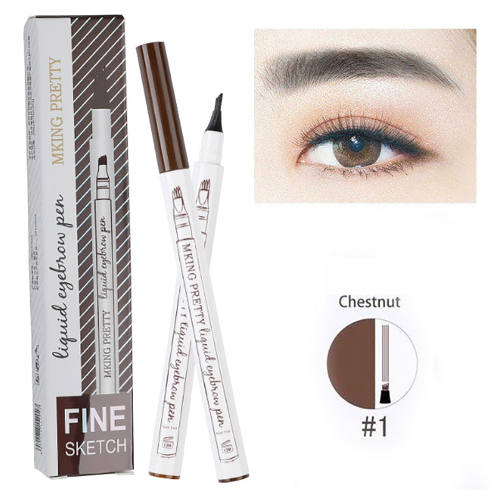 4 Claws Liquid Eyebrow Pencil Waterproof Smooth Brow Tint Pen Tattoo for Wild Eyebrow Professional Makeup for Women Cosmetics