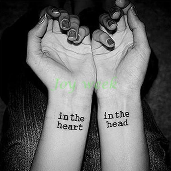 Waterproof Temporary Tattoo Sticker heartbeat wave French "it is the life" English letter women's tatto flash tatoo fake tattoos