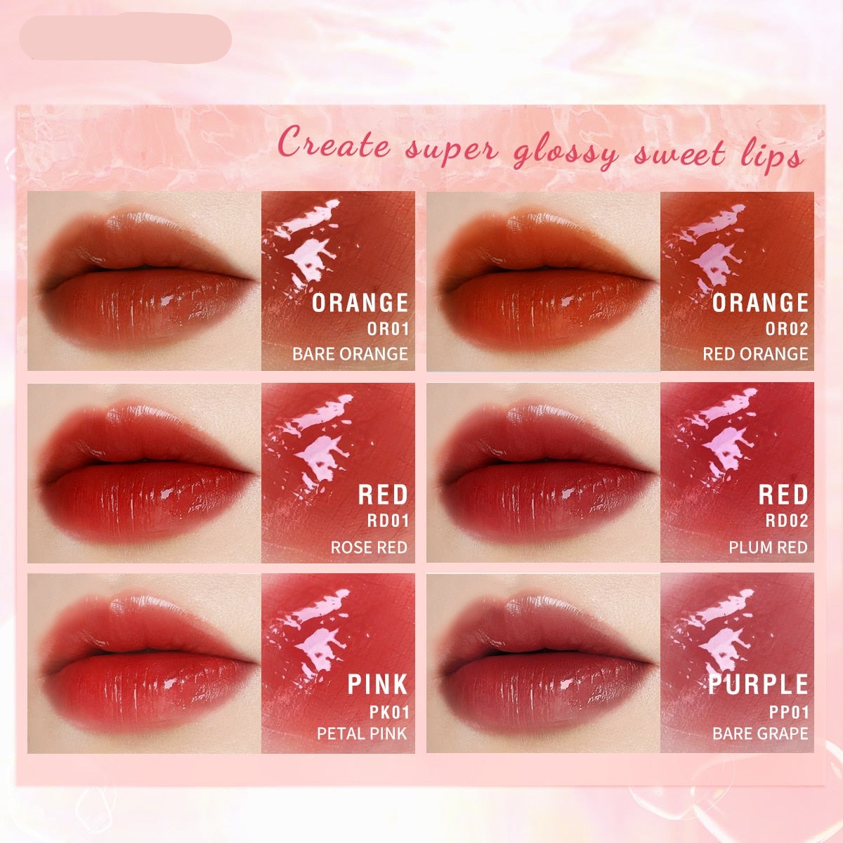 Super Glossy Mosturizing Liquid Lipstick Waterproof Long-lasting Non-sticky High Pigment Lip Gloss Makeup Cosmetics