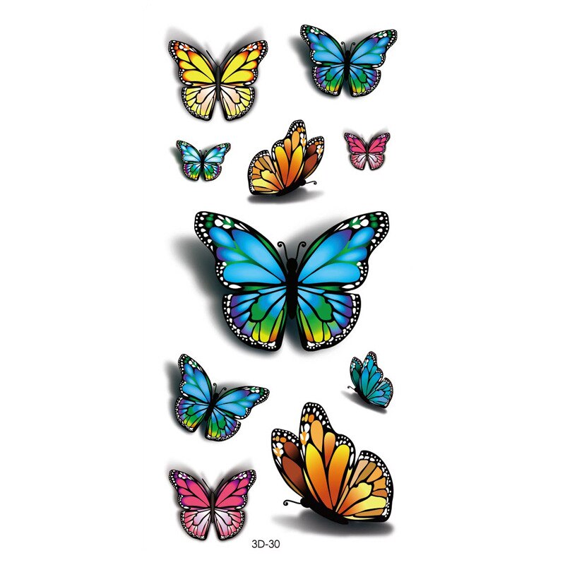 Butterfly Fake Tattoo Flash Transfer Tattoo Arm Leg Women Decal Waterproof Temporary Tattoo Sticker 1pcs