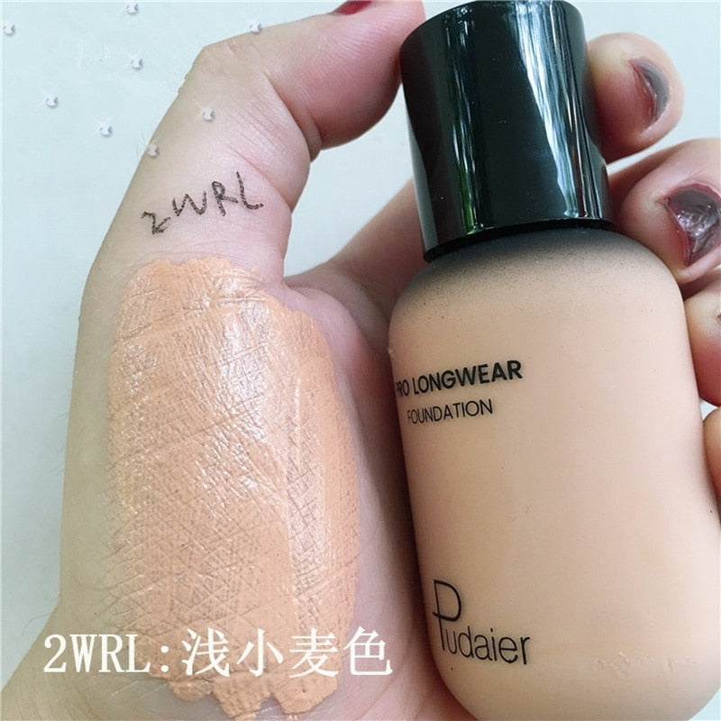 40ml Foundation Base Soft Matte Long Wear Oil Control Concealer Liquid Cream Women Makeup Waterproof  Dark Black Corrector