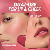 2 in 1 Lip Gloss 6 Colors Long Lasting Shine Waterproof Moisturizing Cosmetics For Lip & Cheek Makeup Lip Tint Lipstick