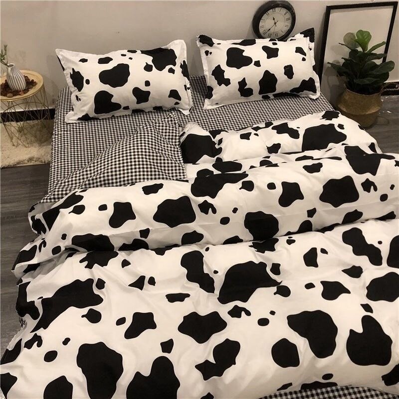 European Ins Floral Brushed Home Bedding Set Simple Soft Duvet Cover Set With Sheet Comforter Covers Pillowcases Bed Linen