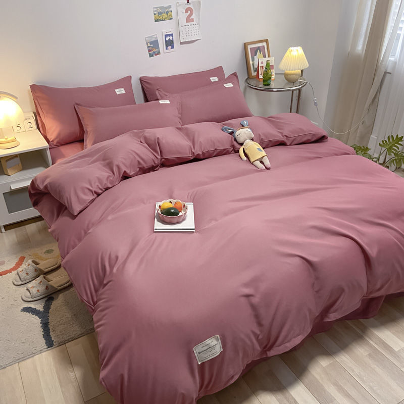 White Pink Bedding Set Nordic Boys Girls Single Double Queen Size Flat Sheet Duvet Cover No Fillings Pillowcase Home Textile