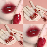 Moisturizing Mirror Glass Lipstick Matte Velvet Lip Gloss Waterproof Lip Stick Longlasting Women Sexy Red Lip Makeup Cosmetic