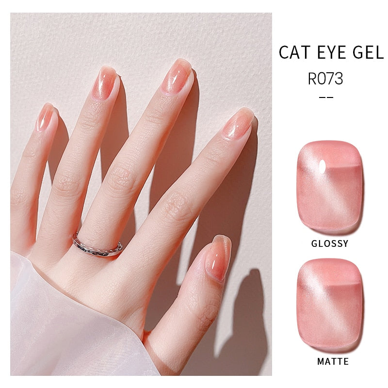 Oklulu 10ml Cat Magnetic Gel Nail Polish Cat Eye Glitter Effect Semi Permanent Soak Off UV Gel Varnish Manicure For Nail Art