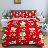 Christmas Bedding Set Santa Claus Duvet Cover with Pillowcase King Queen Single Double Size Kids Polyster Quilt Cover Set