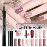 Permanent 3 In 1 Step Nail Varnish Pen One Step Nail Gel Polish Easy To Use UV Gel Painting Glue Nail Accessories