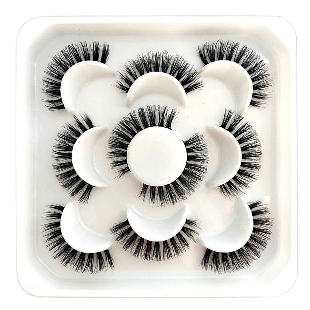 5Pairs 3D Mink False Eyelashes D Curl Fluffy Short Lashes Eyelash Extension Mix Style Handmade Cruelty-free