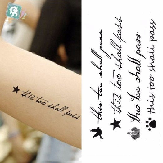 Waterproof Temporary Tattoo Sticker heartbeat wave French "it is the life" English letter women's tatto flash tatoo fake tattoos