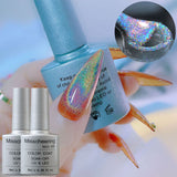 8ml Rainbow Cat Eye Magnetic Nail Gel Holographic Laser Glitter DIY UV Nail Gel Polish Sparkling Soak Off Manicure Varnish