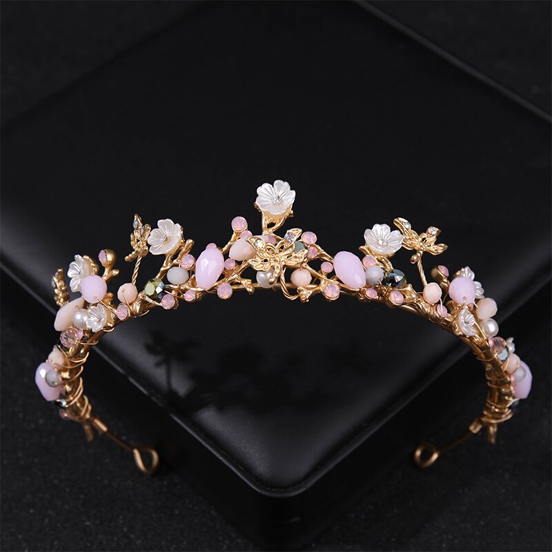 Simulated Pearls Crystal Wedding Tiaras And Crowns For Queen Princess Diadems Gold Silver Color Women Hair Jewelry Hot Sale