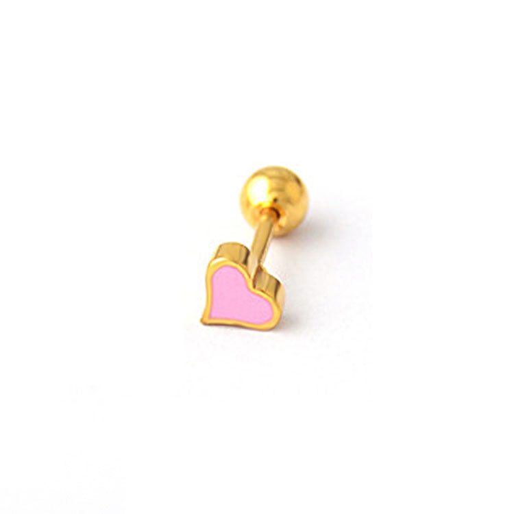 1PC Cute Enamel Love Mini Stud Earrings Multicolor Heart Small Ear Bone Earring Spiral Bead Women Body Piercing Jewelry Gift