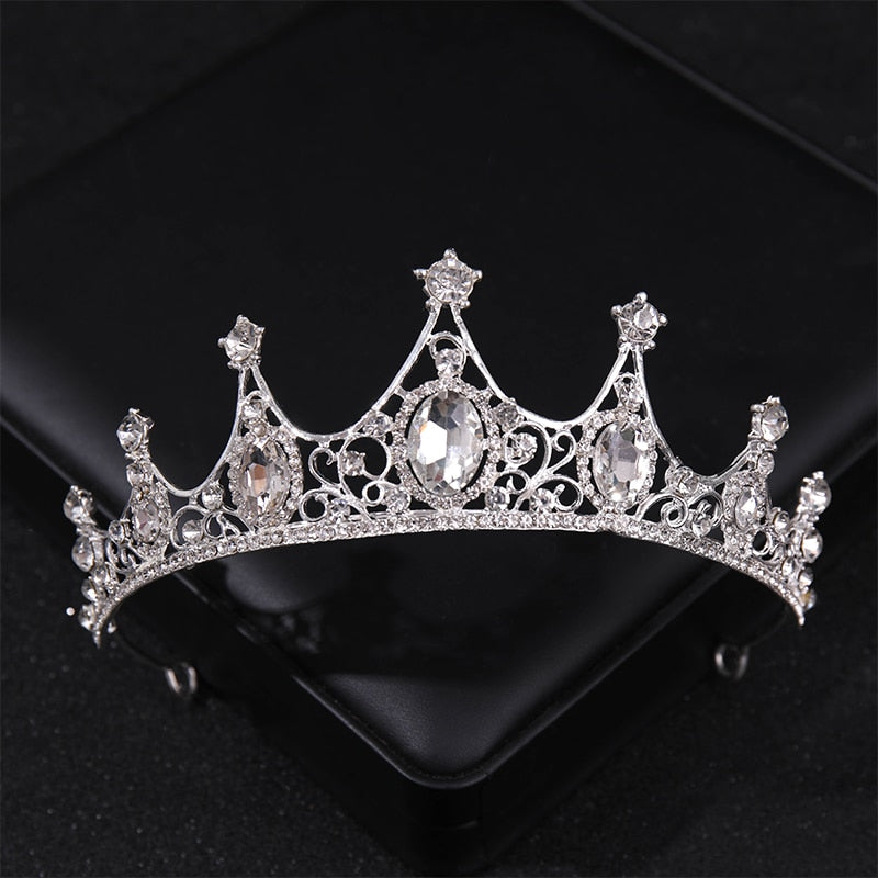 Simulated Pearls Crystal Wedding Tiaras And Crowns For Queen Princess Diadems Gold Silver Color Women Hair Jewelry Hot Sale