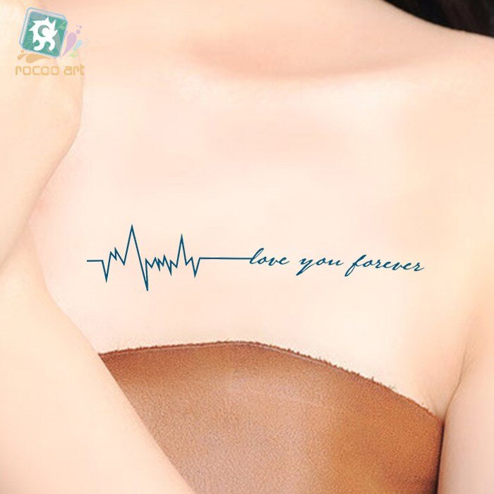 Waterproof Temporary Tattoo Sticker heartbeat wave French "it is the life" English letter women's tatto flash tatoo fake tattoos