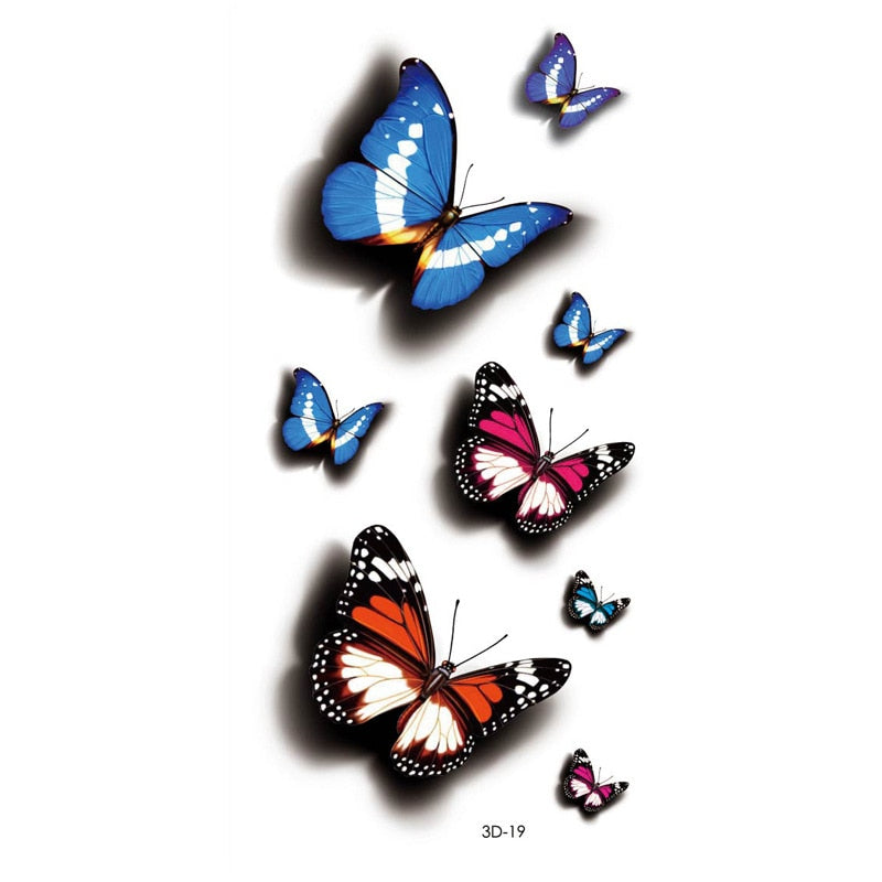 Butterfly Fake Tattoo Flash Transfer Tattoo Arm Leg Women Decal Waterproof Temporary Tattoo Sticker 1pcs