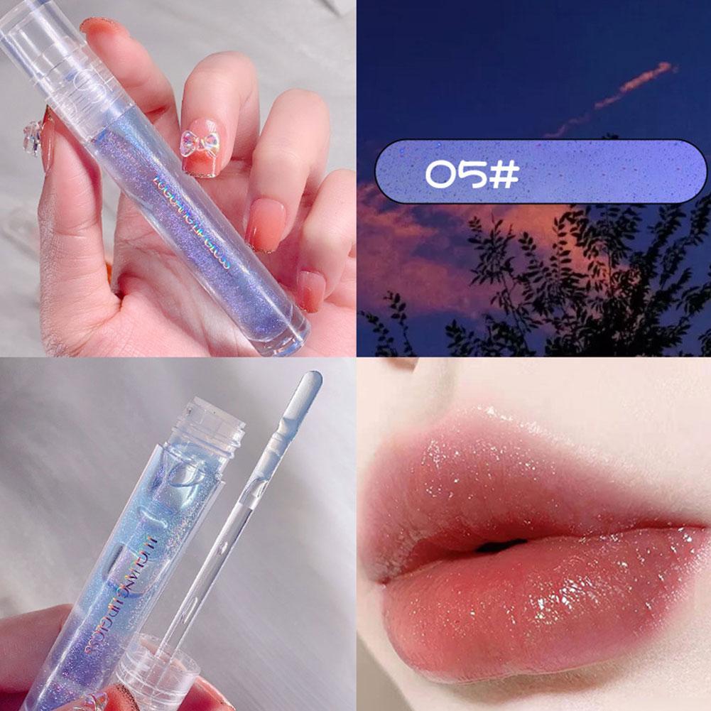 6color Mirror Water Lip Glaze Lip Gloss Lipstick Long-lasting Hydrating Waterproof, Moisturizing Lip Sweat-proof Gloss J5E7