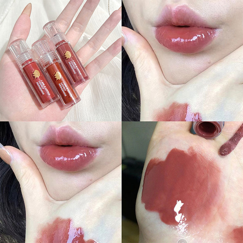 Pink Clear Mirror Water Lip Gloss Lip Glaze Transparent Waterproof Glossy Liquid Lipstick Red Lip Tint Makeup Korean Wholesale