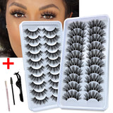 LE 3D 10Pairs 100% Mink Lashes Dramatic Volume Fake Eye Lashes Fluffy Soft Wispy Faux Cils Natural long False Eyelashe Wholesale