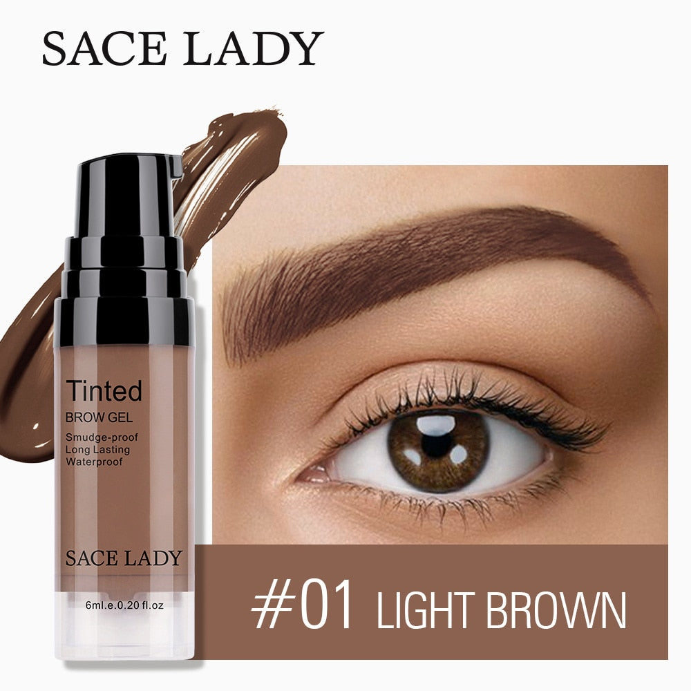 SACE LADY Liquid Eyebrow Dye Tint Waterproof Smooth Eye Brow Enhancer Gel Cream Long Lasting Professional Makeup for Women