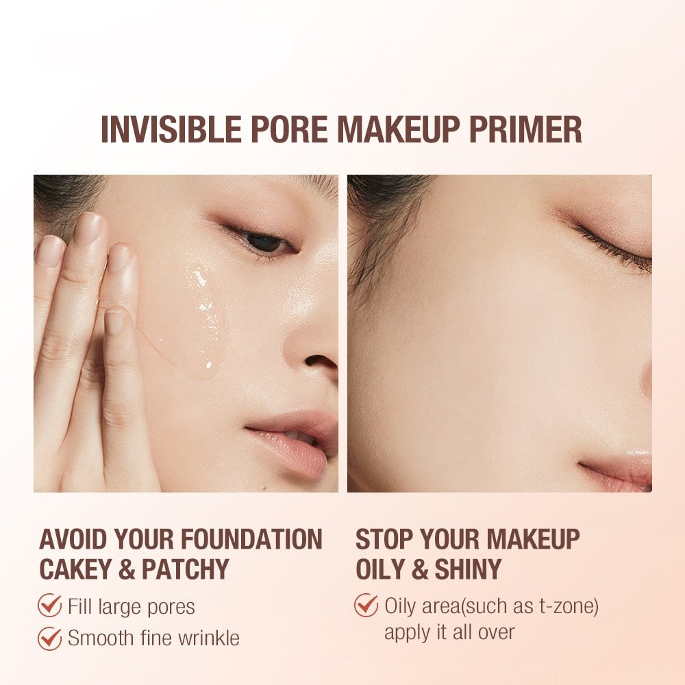 Makeup Base Face Primer Gel Invisible Pore Light Oil-Free Makeup Finish No Creases Not Cakey Foundation Primer Cosmetic