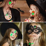 10 Sheets Each New Halloween Decoration  Luminous Tattoo Stickers Bar Party Shiny Unique Bat Pumpkin Skull Witch